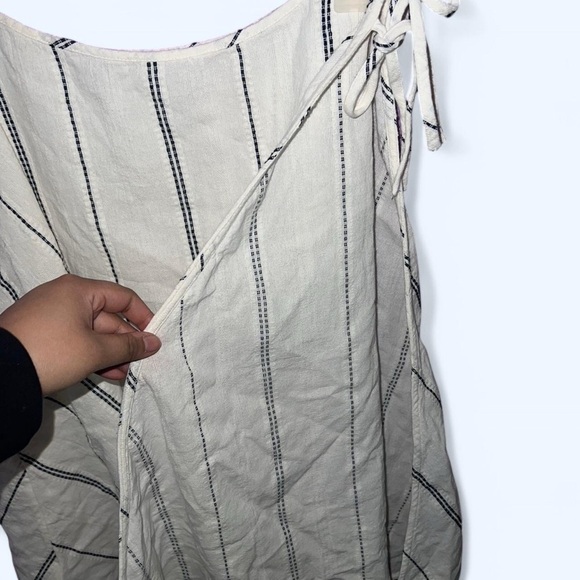 White striped wrap midi coverup Skirt - Picture 6 of 7